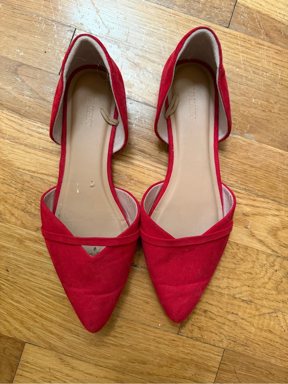 Old Navy Red Pointed-Toe D'Orsay Flats